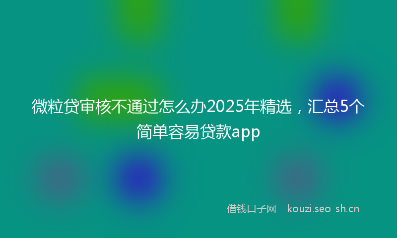 微粒贷审核不通过怎么办2025年精选，汇总5个简单容易贷款app