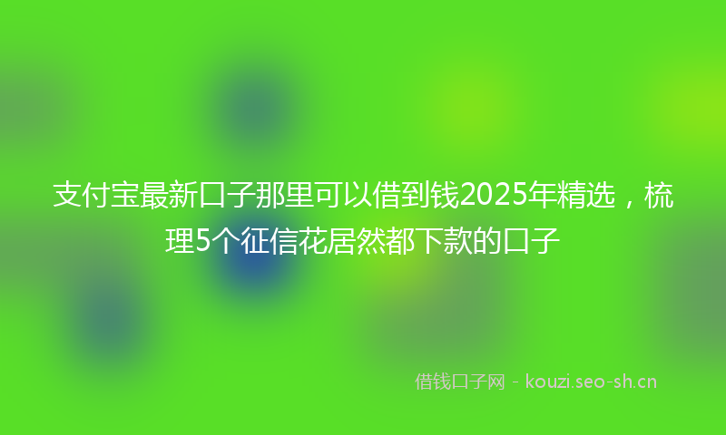 支付宝最新口子那里可以借到钱2025年精选，梳理5个征信花居然都下款的口子