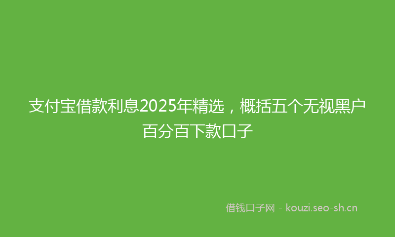 支付宝借款利息2025年精选，概括五个无视黑户百分百下款口子