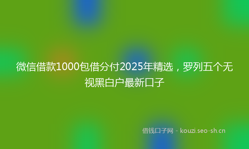 微信借款1000包借分付2025年精选，罗列五个无视黑白户最新口子