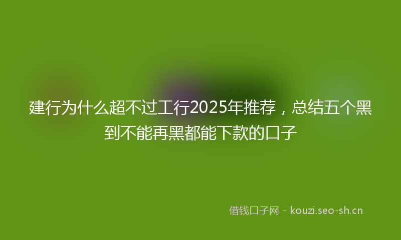 建行为什么超不过工行2025年推荐，总结五个黑到不能再黑都能下款的口子