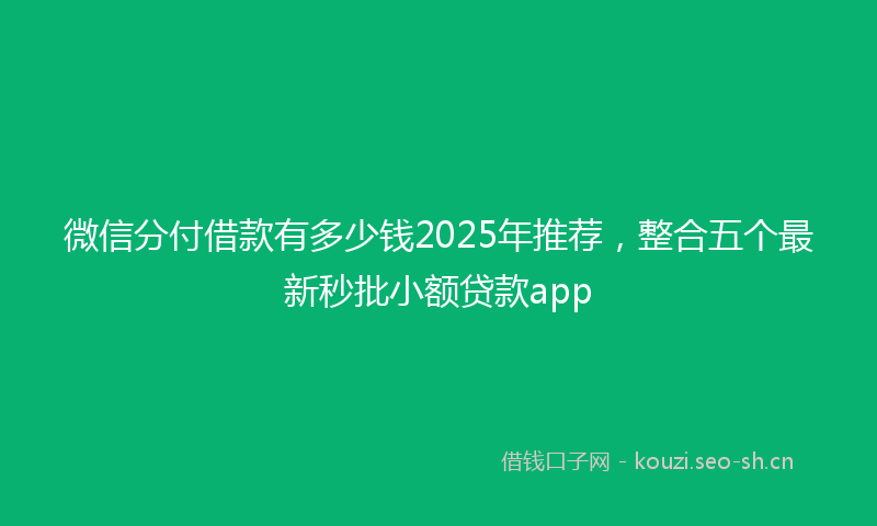 微信分付借款有多少钱2025年推荐，整合五个最新秒批小额贷款app