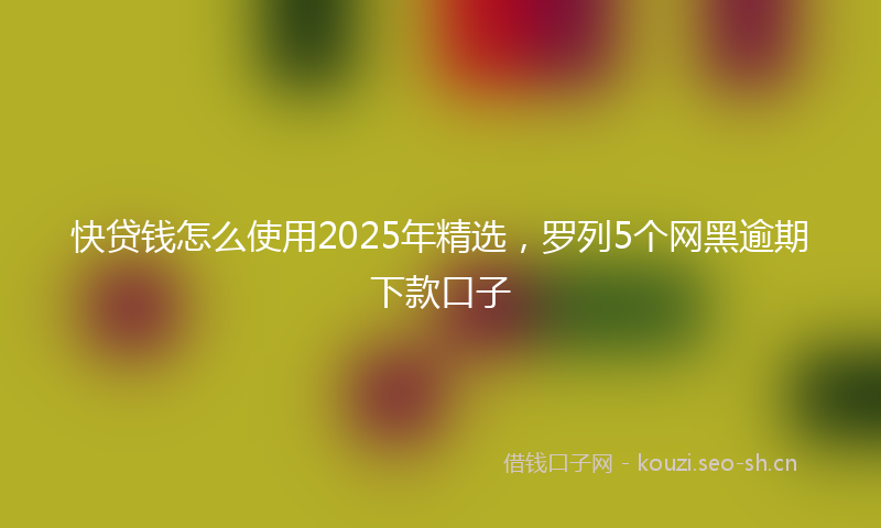 快贷钱怎么使用2025年精选，罗列5个网黑逾期下款口子