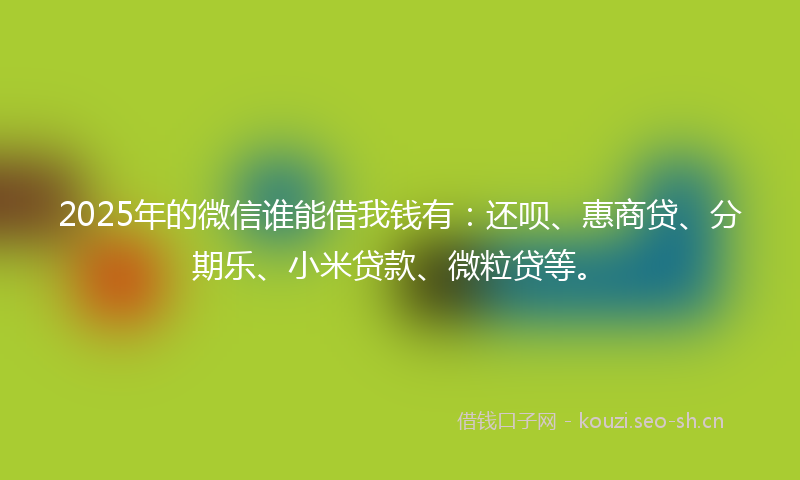 2025年的微信谁能借我钱有：还呗、惠商贷、分期乐、小米贷款、微粒贷等。