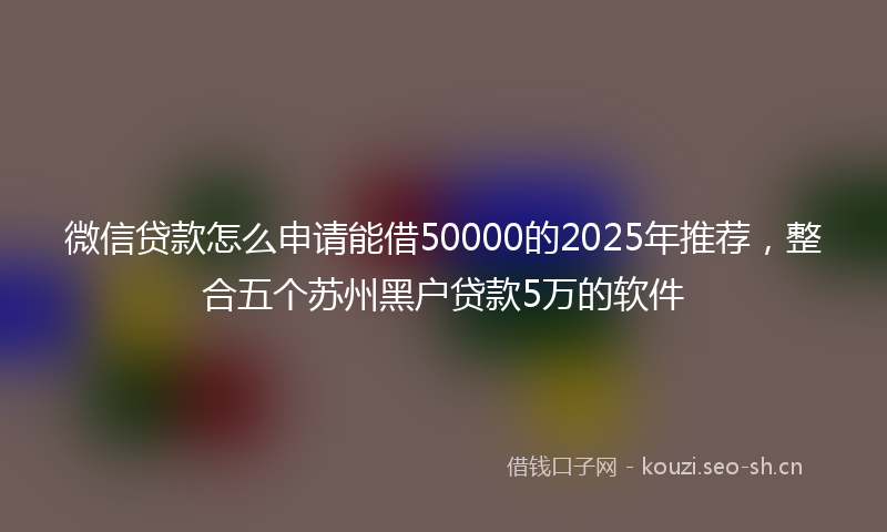 微信贷款怎么申请能借50000的2025年推荐，整合五个苏州黑户贷款5万的软件