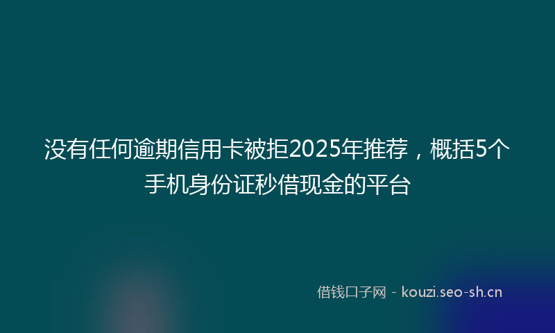 没有任何逾期信用卡被拒2025年推荐，概括5个手机身份证秒借现金的平台