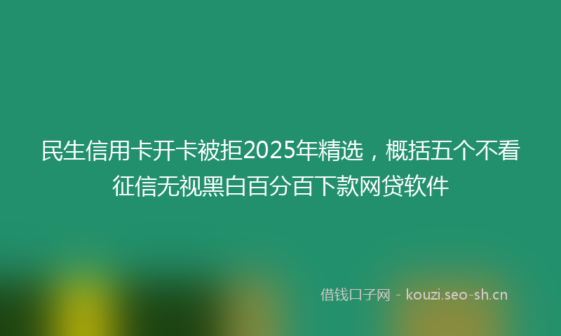 民生信用卡开卡被拒2025年精选,概括五个不看征信无视黑白百分百下款网贷软件