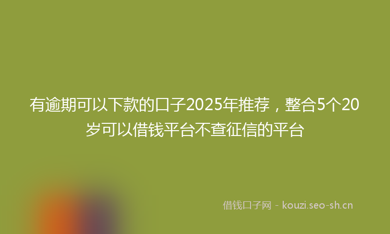 有逾期可以下款的口子2025年推荐，整合5个20岁可以借钱平台不查征信的平台