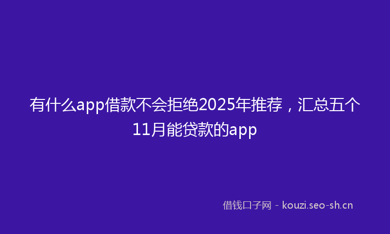 有什么app借款不会拒绝2025年推荐，汇总五个11月能贷款的app
