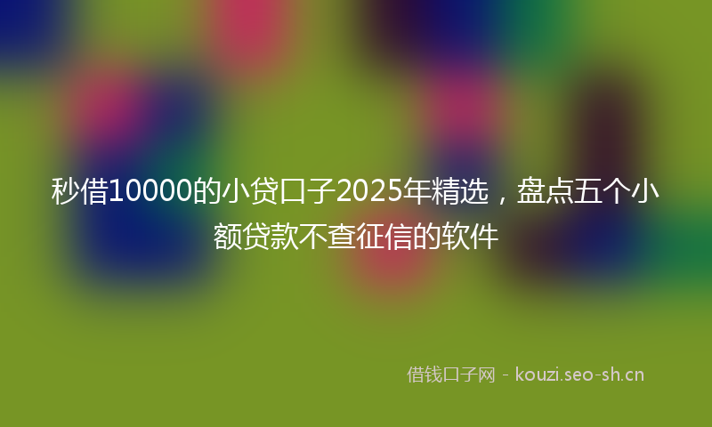 秒借10000的小贷口子2025年精选，盘点五个小额贷款不查征信的软件