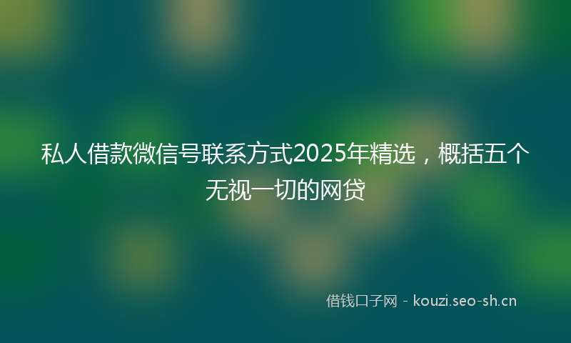 私人借款微信号联系方式2025年精选，概括五个无视一切的网贷