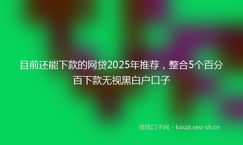 目前还能下款的网贷2025年推荐，整合5个百分百下款无视黑白户口子