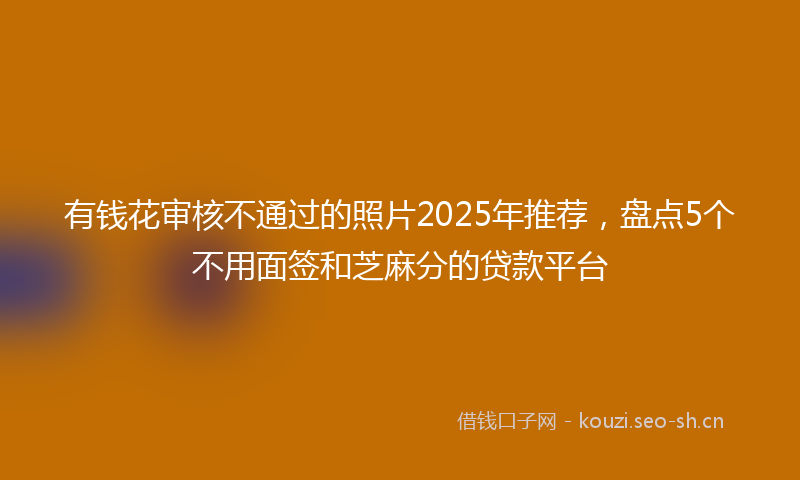 有钱花审核不通过的照片2025年推荐，盘点5个不用面签和芝麻分的贷款平台