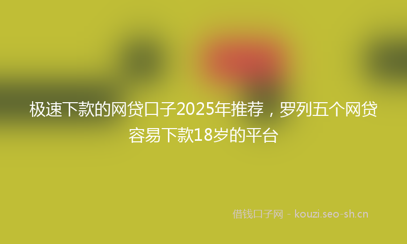 极速下款的网贷口子2025年推荐，罗列五个网贷容易下款18岁的平台