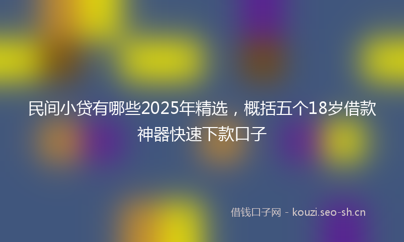 民间小贷有哪些2025年精选，概括五个18岁借款神器快速下款口子