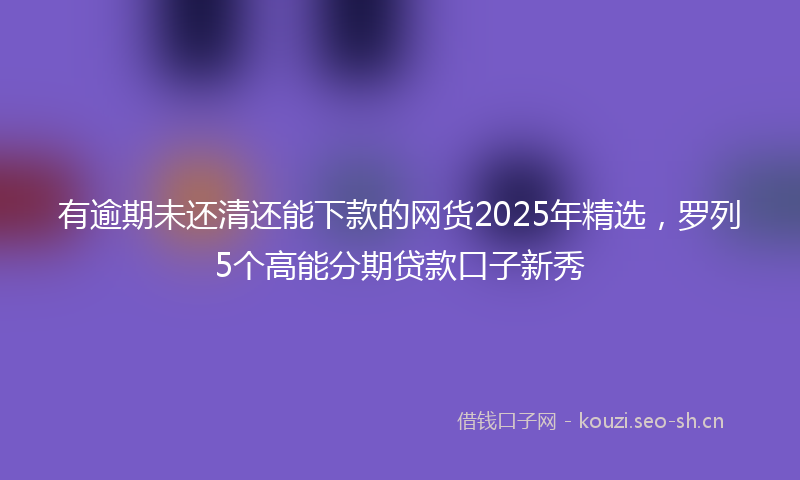 有逾期未还清还能下款的网货2025年精选，罗列5个高能分期贷款口子新秀