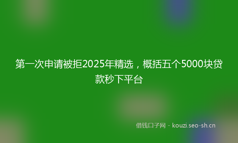 第一次申请被拒2025年精选，概括五个5000块贷款秒下平台