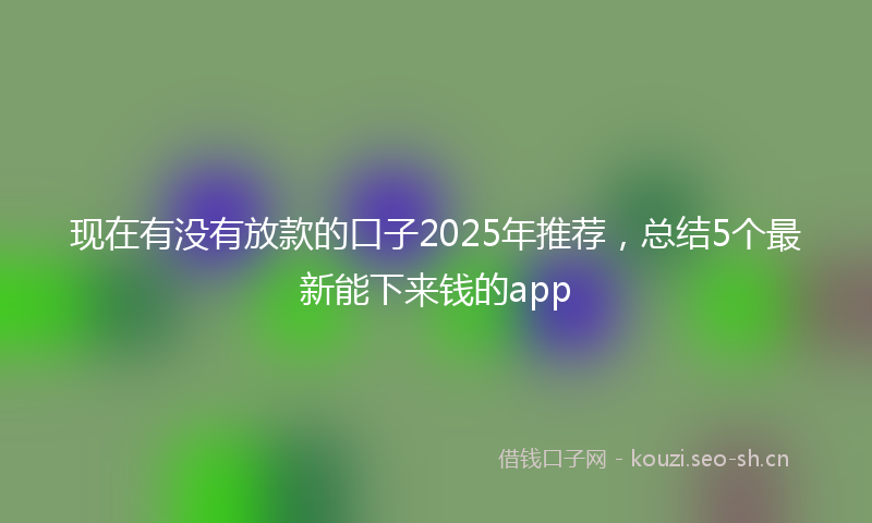 现在有没有放款的口子2025年推荐，总结5个最新能下来钱的app