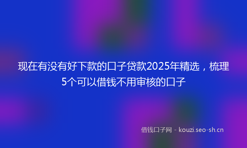 现在有没有好下款的口子贷款2025年精选，梳理5个可以借钱不用审核的口子