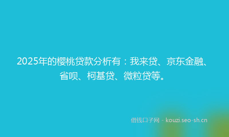 2025年的樱桃贷款分析有：我来贷、京东金融、省呗、柯基贷、微粒贷等。