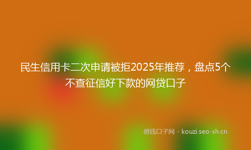 民生信用卡二次申请被拒2025年推荐，盘点5个不查征信好下款的网贷口子