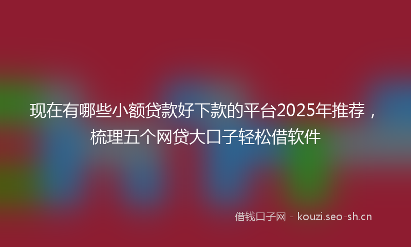 现在有哪些小额贷款好下款的平台2025年推荐，梳理五个网贷大口子轻松借软件