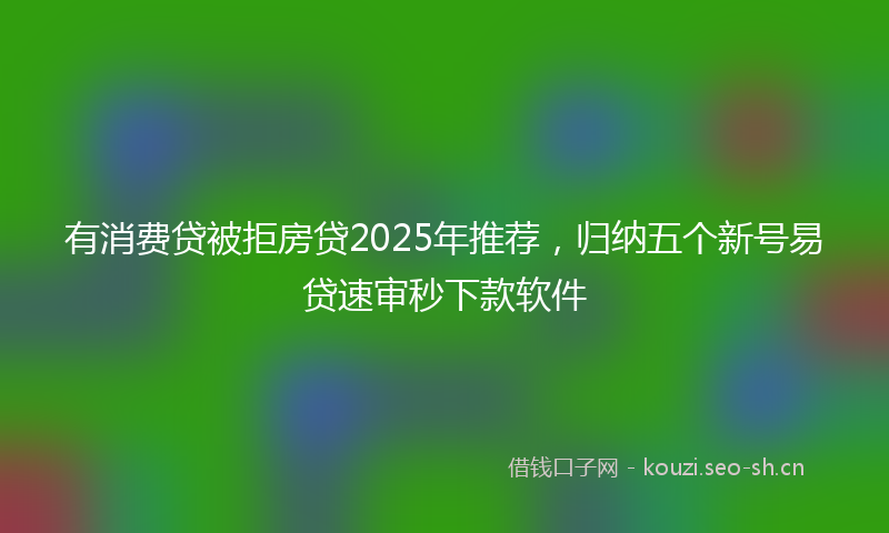 有消费贷被拒房贷2025年推荐,归纳五个新号易贷速审秒下款软件