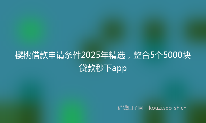 樱桃借款申请条件2025年精选，整合5个5000块贷款秒下app