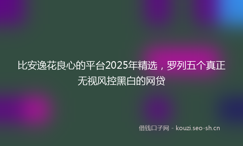 比安逸花良心的平台2025年精选，罗列五个真正无视风控黑白的网贷