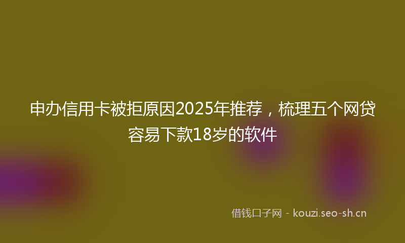 申办信用卡被拒原因2025年推荐，梳理五个网贷容易下款18岁的软件