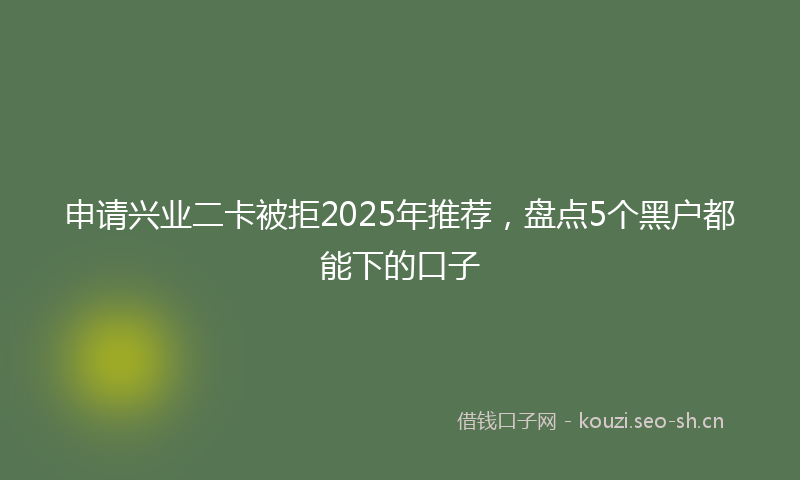 申请兴业二卡被拒2025年推荐，盘点5个黑户都能下的口子