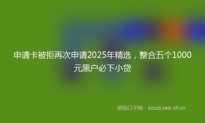 申请卡被拒再次申请2025年精选，整合五个1000元黑户必下小贷