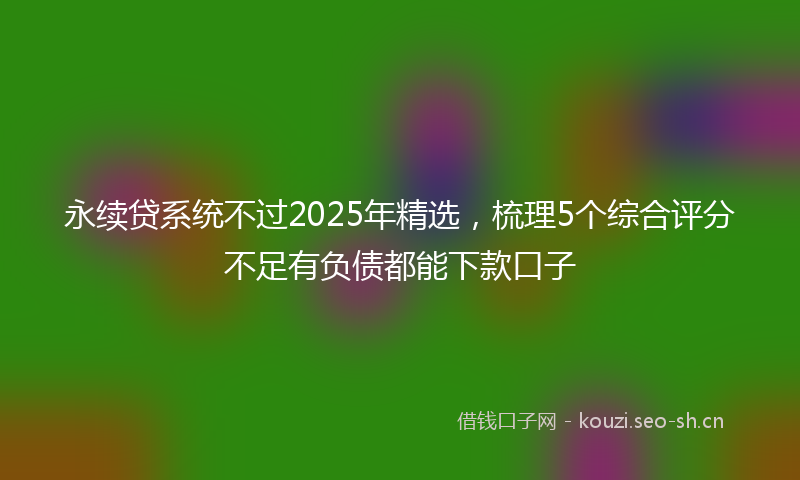 永续贷系统不过2025年精选，梳理5个综合评分不足有负债都能下款口子