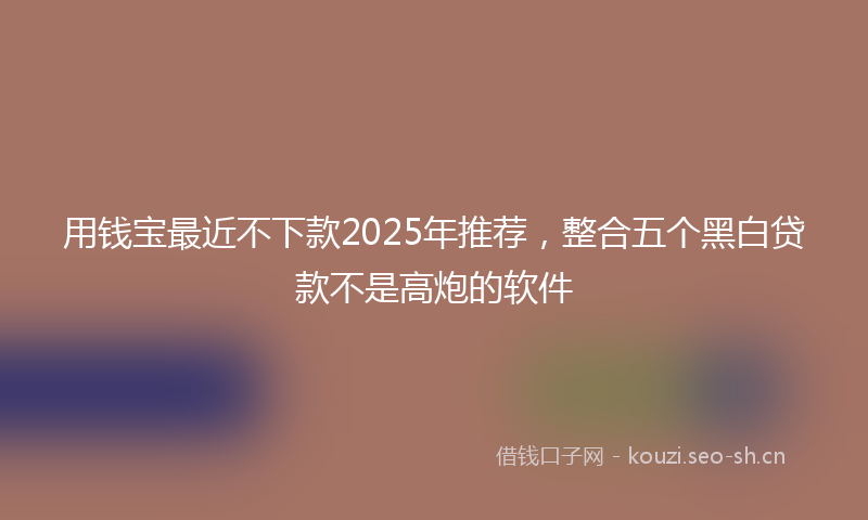 用钱宝最近不下款2025年推荐，整合五个黑白贷款不是高炮的软件