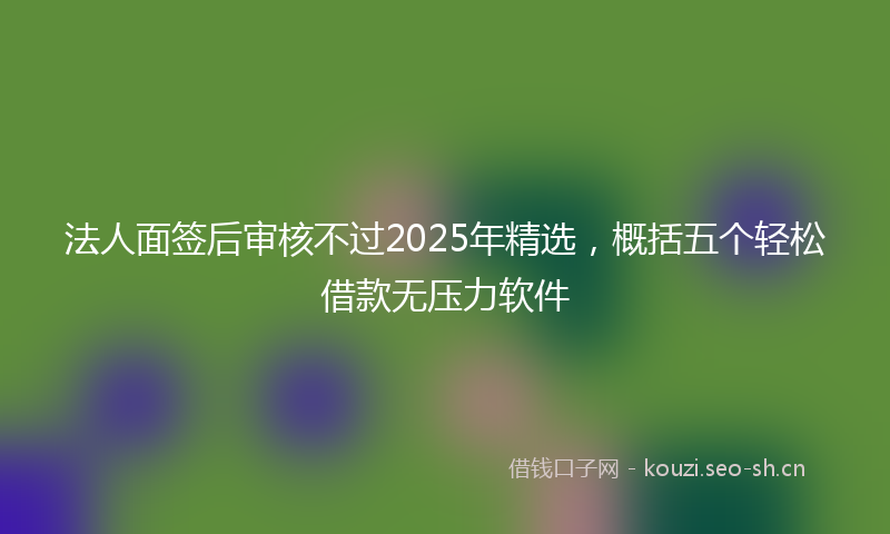 法人面签后审核不过2025年精选，概括五个轻松借款无压力软件