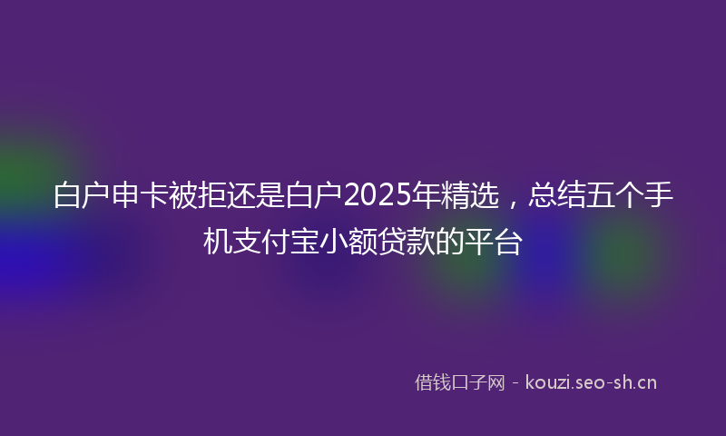 白户申卡被拒还是白户2025年精选，总结五个手机支付宝小额贷款的平台