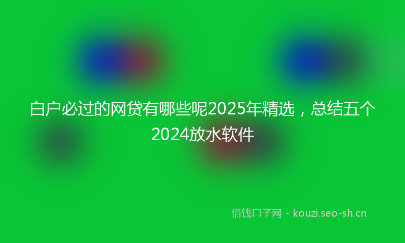 白户必过的网贷有哪些呢2025年精选，总结五个2024放水软件