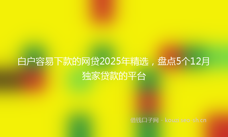 白户容易下款的网贷2025年精选,盘点5个12月独家贷款的平台