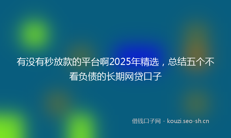 有没有秒放款的平台啊2025年精选，总结五个不看负债的长期网贷口子