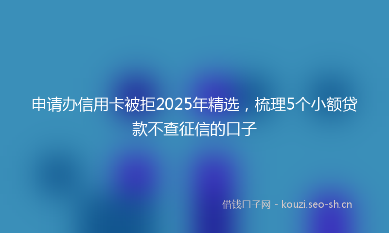 申请办信用卡被拒2025年精选，梳理5个小额贷款不查征信的口子