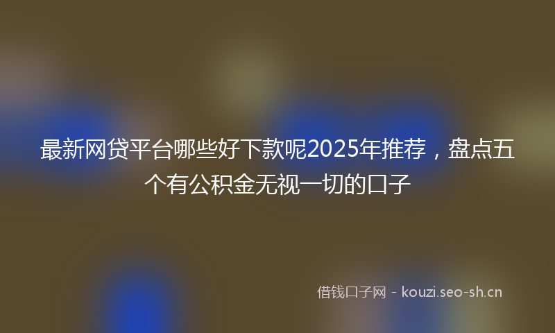 最新网贷平台哪些好下款呢2025年推荐，盘点五个有公积金无视一切的口子