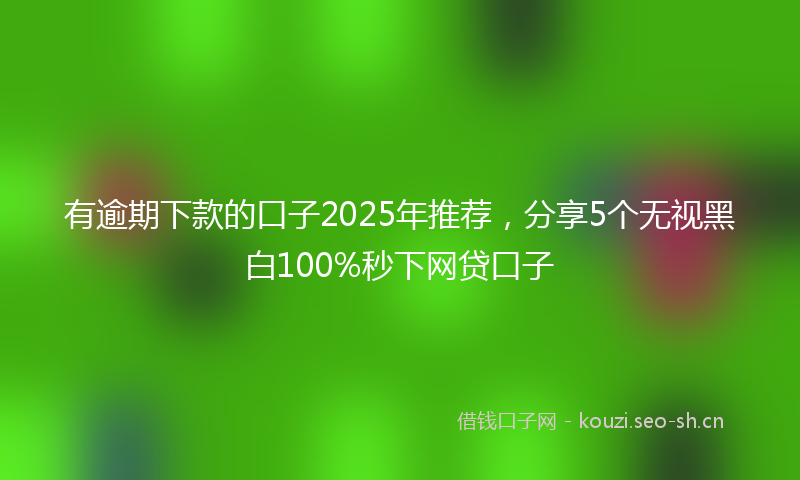 有逾期下款的口子2025年推荐，分享5个无视黑白100%秒下网贷口子