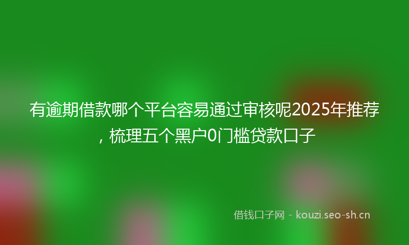 有逾期借款哪个平台容易通过审核呢2025年推荐，梳理五个黑户0门槛贷款口子