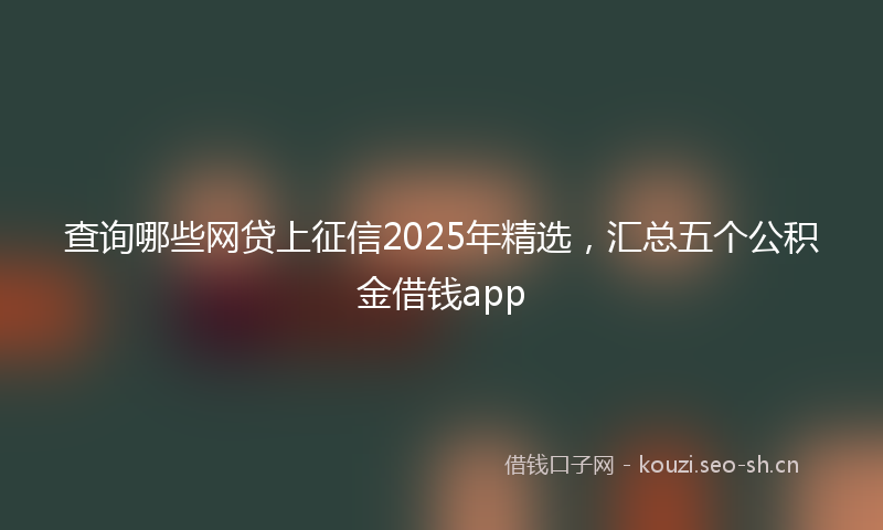 查询哪些网贷上征信2025年精选，汇总五个公积金借钱app