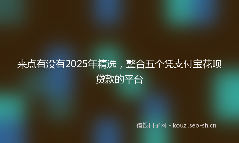 来点有没有2025年精选，整合五个凭支付宝花呗贷款的平台