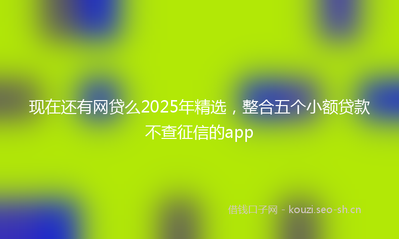 现在还有网贷么2025年精选，整合五个小额贷款不查征信的app