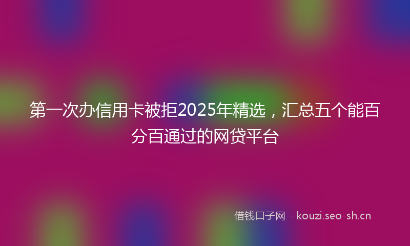第一次办信用卡被拒2025年精选，汇总五个能百分百通过的网贷平台