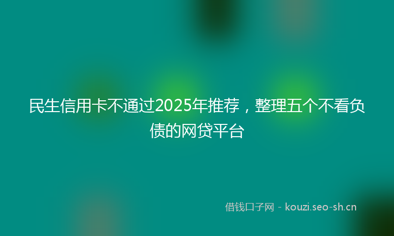 民生信用卡不通过2025年推荐,整理五个不看负债的网贷平台