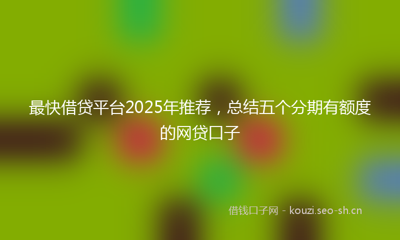 最快借贷平台2025年推荐，总结五个分期有额度的网贷口子