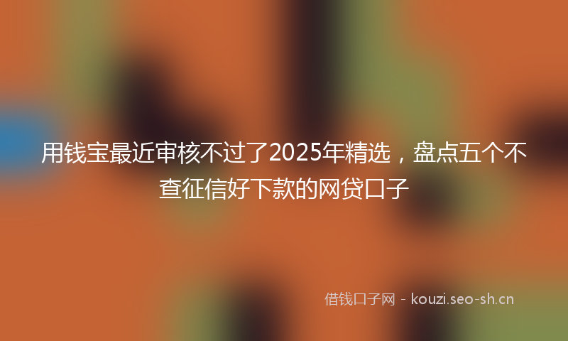 用钱宝最近审核不过了2025年精选，盘点五个不查征信好下款的网贷口子
